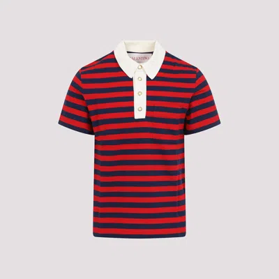 Valentino Garavani Embroidered Piquet Polo Shirt In Multi