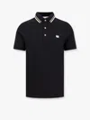 Valentino Garavani Black Polo Shirt With Classic Bicolor Collar And Logo Patch On The Front In Cotto In Black