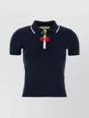 Valentino Polo Shirt Cotton Embroidered Detail In Blue