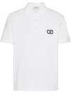 Valentino Logo Cotton Polo In White