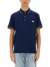 Valentino Garavani Blue Polo Shirt With Classic Collar And Logo Patch On The Front In Cotton Man In Blue