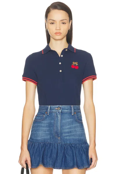 Valentino Polo Top In Blue