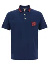 Valentino Garavani Polo Shirt With Vg Embroidery In Blue