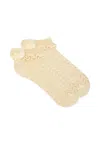 Valentino Garavani Pointelle Pompom Ankle Socks In Betulla