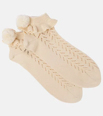 VALENTINO POMPOM COTTON SOCKS
