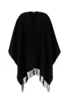 Valentino Cashmere Cape With Fringe Detailing And Loose Fit