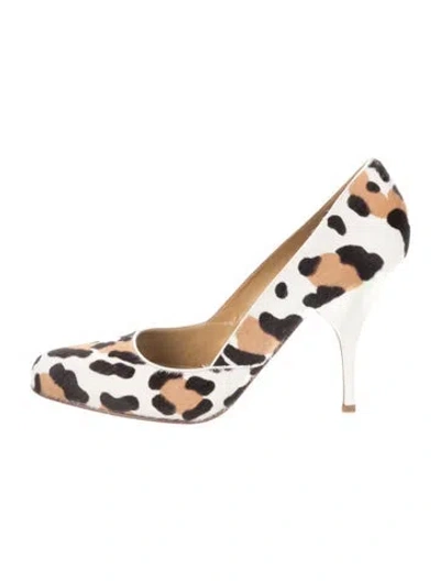 Pre-owned Valentino Garavani Ponyhair Striped Pumps In White