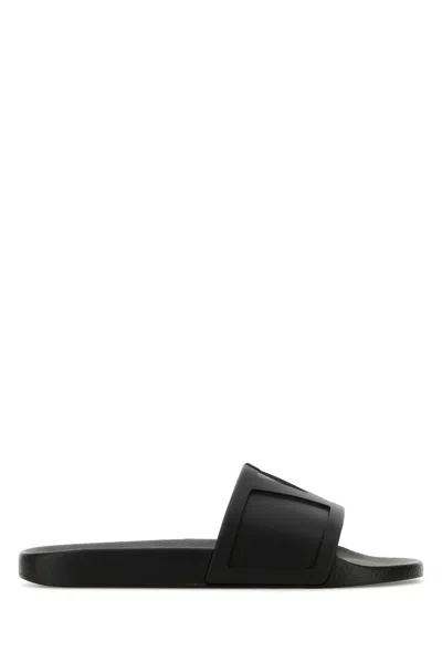VALENTINO GARAVANI VALENTINO GARAVANI BLACK RUBBER SLIPPERS