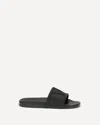 Valentino Rubber Slides With Wide Strap And Flat Sole In Black