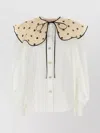 Valentino Poplin Shirt With Contrast Trim And Polka Dot Collar