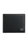 Valentino Vlogo Signature Billfold Black Leather Wallet In Black