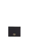 Valentino Portafoglio Minimalista In Pelle Nera Con Fessure Per Carte In Black