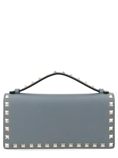Valentino Garavani Leather Mini Wallet For Women In Gray