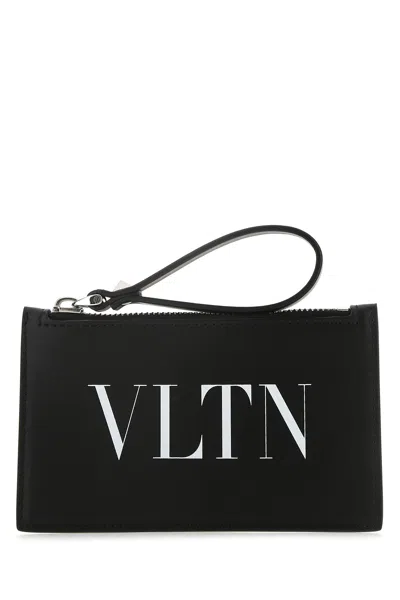 VALENTINO GARAVANI VALENTINO GARAVANI BLACK LEATHER CARD HOLDER