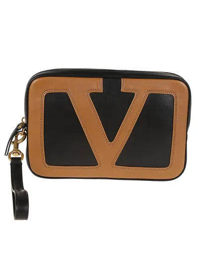 VALENTINO GARAVANI POUCH VIVA SUPERSTAR NAPPA VINTAGE/NAPPA R./ANTIQUE GOLD