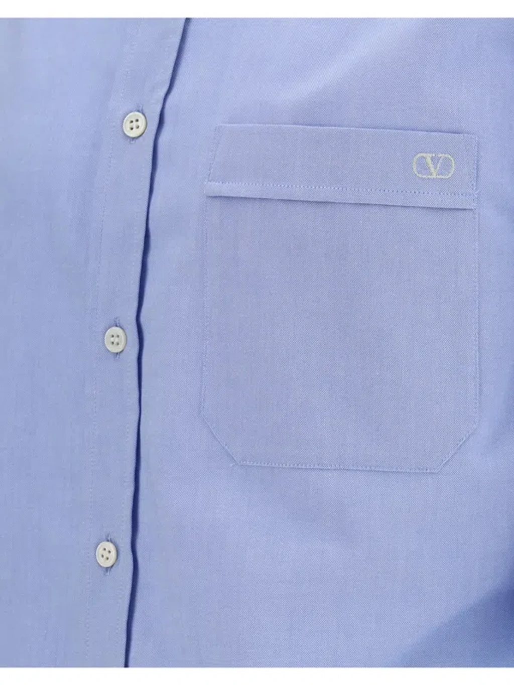 Valentino Powder Blue Oxford Shirt In Multi | ModeSens