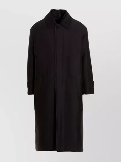 Valentino Pp Collection Reversible Long Coat In Black