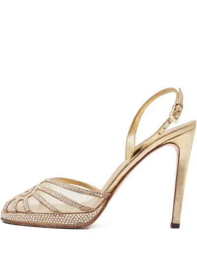 Pre-owned Valentino Garavani  110mm Rhinestone-swirl Sandals