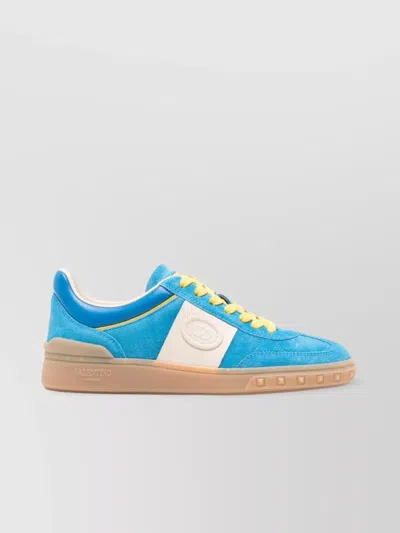 Valentino Garavani Premium Leather Sneakers With Rubber Sole In Blue