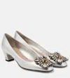 Valentino Garavani Preshoes Pumps In Laminated Nappa With 45mm Crystals Woman Silver 42 In Silver