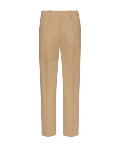 Valentino Pressed-crease Cotton Chinos In Nude