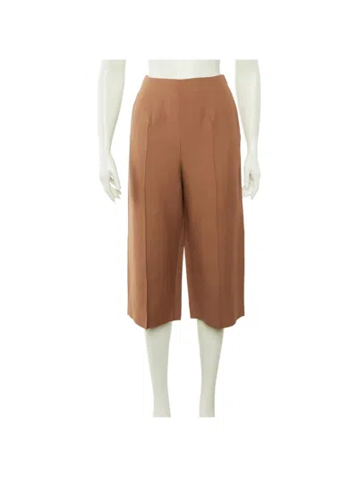 Pre-owned Valentino Pressed-crease Culottes In Brown