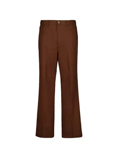 Valentino Pressed-crease Trousers In Brown