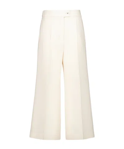 Valentino Pressed-crease Trousers In Neutral