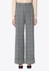 Valentino Tailored Trousers With Lapels In Prince Of Wales For Women In Gray