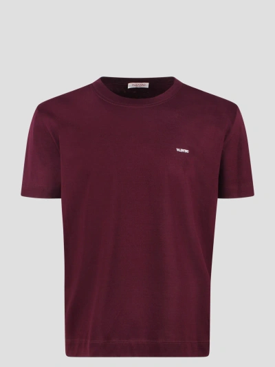 Valentino Print Cotton T-shirt In Purple