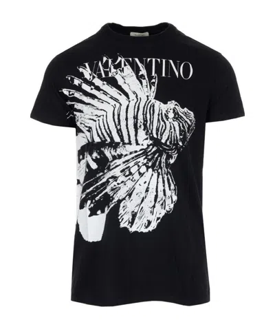 Valentino Print Cotton T-shirt In White