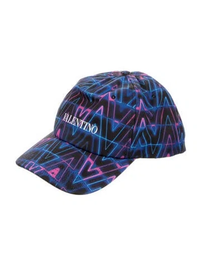 Pre-owned Valentino Garavani Printed Baseball Cap W/tags In Blue