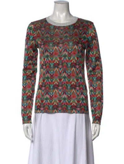 Pre-owned Valentino Printed Bateau Neckline Sweatshirt In Blue