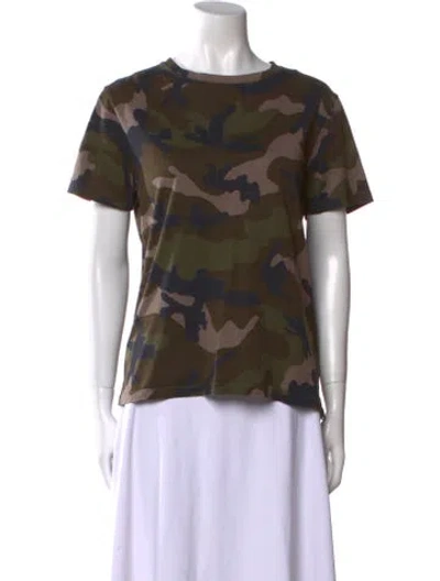 Pre-owned Valentino Printed Bateau Neckline T-shirt In Green