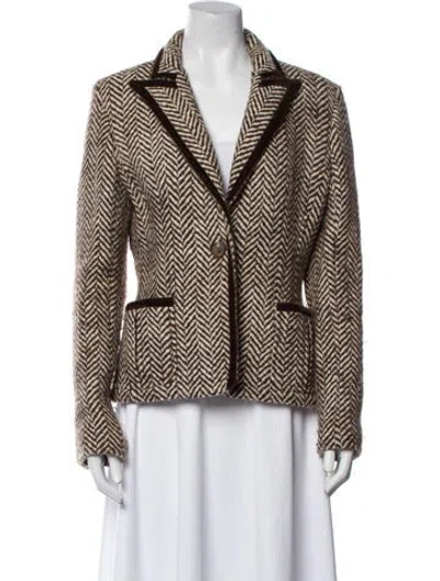 Pre-owned Valentino Printed Blazer In Brown