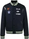 Valentino Printed Bomber Jacket In Blue