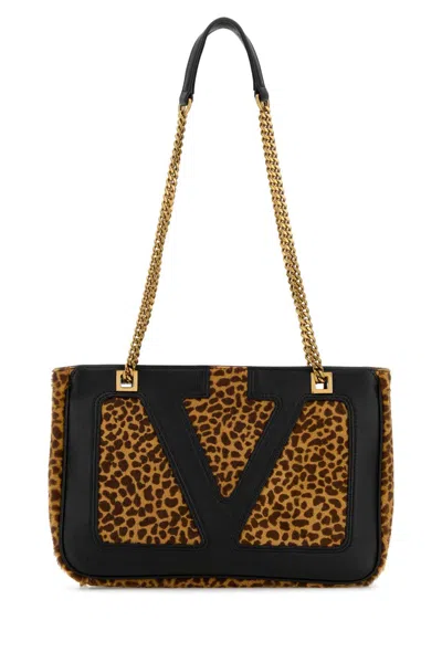 Valentino Garavani Printed Calf Hair Viva Superstar Shoulder Bag In Brown