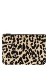 Valentino Vlogo Signature Medium Leopard-print Calf-hair Clutch In Multi