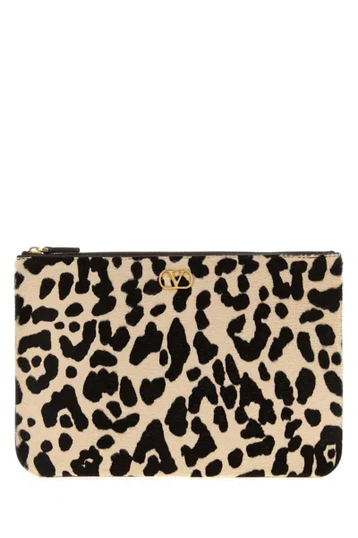 Valentino Garavani Printed Calf Hair Vlogo Signature Pouch