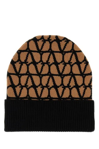 VALENTINO GARAVANI PRINTED CASHMERE BEANIE HAT