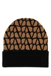 Valentino Garavani Women Printed Cashmere Beanie Hat In Camner