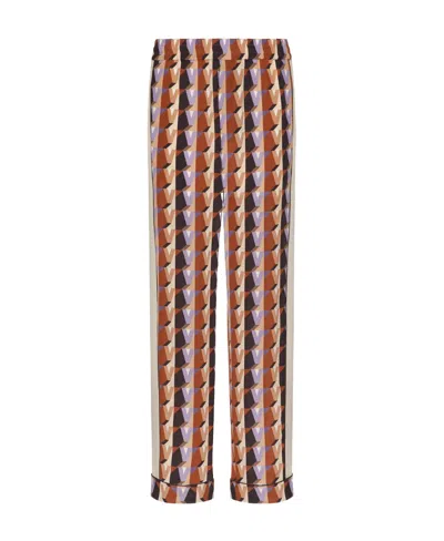 Valentino Printed Casual Pants In Nude