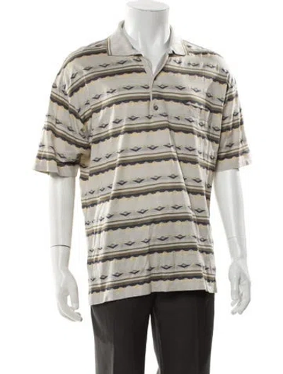 Pre-owned Valentino Printed Collar Polo Shirt In Green