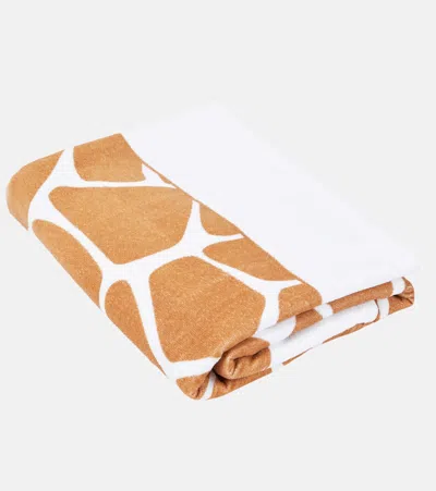 Valentino Garavani Printed Cotton Beach Towel In Brown
