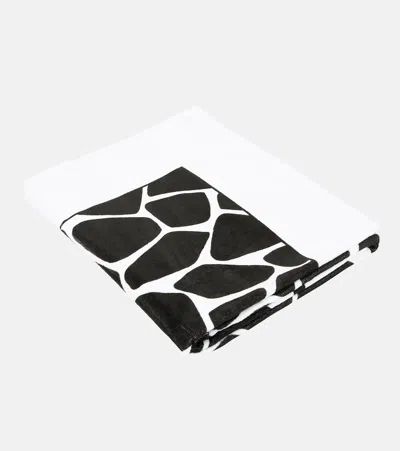 Valentino Garavani Printed Cotton Beach Towel In Black