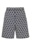 Valentino Geometric Pattern Bermuda Shorts In Blu Bianco