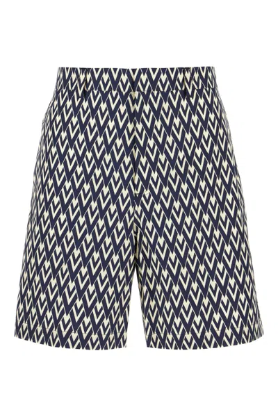 VALENTINO PRINTED COTTON BERMUDA SHORTS