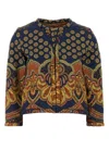 Valentino Cotton Blazer With Printed Intricate Pattern In Multi
