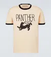 Valentino Garavani Butter-colored T-shirt With Panther Print In Neutral