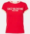 Valentino Crew Neck Cotton Jersey T-shirt With Contrasting Trims In Red